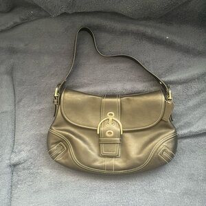 Coach soho Black leather shoulder bag Y2K